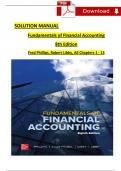 Solution Manual For Fundamentals of Financial Accounting, 8th International Edition by Fred Phillips, Robert Libby, All Chapters 1 - 13, Complete Latest Version