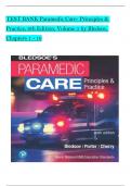 TEST BANK For Paramedic Care - Principles and Practice, 6th Edition, Volume 1 - 5 by Bledsoe, Verified Chapters, Complete Newest Version