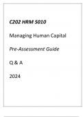 (WGU C202) HRM 5010 Managing Human Capital Pre-Assessment Guide Q & A 2024.