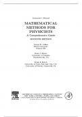 Instructor’s Manual MATHEMATICAL METHODS FOR PHYSICISTS A Comprehensive Guide SEVENTH EDITION George B. Arfken Miami University Oxford, OH ALL CHAPTERS A+