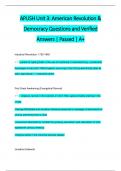 APUSH Unit 3: American Revolution &  Democracy Questions and Verified  Answers | Passed | A+