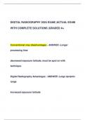 DIGITAL RADIOGRAPHY 2024 EXAM |ACTUAL EXAM  WITH COMPLETE SOLUTIONS |GRADED A+