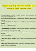 Oregon Cosmetology State Laws and Rules Exam Questions and Answers (Verified by Expert) 