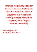 Solutions Manual for Financial Accounting Tools for Business Decision-Making 6th Canadian Edition By Kimmel, Weygandt, Kieso, Trenholm, Irvine (All Chapters, 100% Original Verified, A+ Grade)