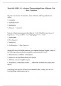 Maryville NURS 615 Advanced Pharmacology Exam 4 Pharm - Test Bank Questions