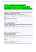 NACE (National Association Of Corrosion Engineers) CP1 Exam Test With 100% Correct And Verified Answers