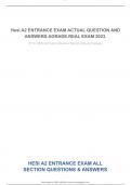 HESI A2 ENTRANCE EXAM ALL SECTION QUESTIONS & ANSWERS  lOMoARcPSD|24815199  Downloaded by ERICK MURIMI (erickmurimips4@gmail.com)  LATEST UPDATE| 92% FEATURED IN THE REAL EXAM|   