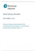 PEARSON EDEXCEL GCSE CHEMISTRY MARK SCHEME PAPER 1C (4CH1) AND SCIENCE DOUBLE AWARD (4SD0) PAPER 1C