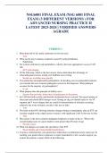 NSG6001 FINAL EXAM NSG 6001 FINAL EXAM (3 DIFFERENT VERSIONS ) FOR ADVANCED NURSING