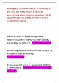 Managerial Economics (D0h52a) Summary of  the new pro 20241.When it comes to  determining where resources are most highly  valued by society, profits play the role of a - >>ANSWER>>signal When it comes to determining where  resources are most 