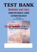 TEST BANK for Beckmann and Ling’s Obstetrics and Gynecology, 9th Edition by Dr. Robert Casanova | Verified Chapter's 1 - 50 | Complete Newest Version