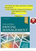 TEST BANK For Little and Falace's Dental Management of the Medically Compromised Patient, 10th Edition by Craig Miller, Verified Chapters 1 - 30, Complete Newest Version