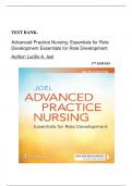 TEST BANK- Advanced Practice Nursing: Essentials for Role Development Essentials for Role Development 5th Edition ( by Lucille A. Joel, 2022) ,Chapter 1- 30 ||All Chapters