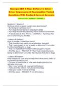 Georgia DDA 6-Hour Defensive Driver / Driver Improvement Examination Tested Questions With Revised Correct Answers < UPDATED & ALREADY PASSED >