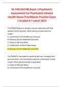 Nr 548 (Nr548) Exam 1 Psychiatric Assessment For Psychiatric-Mental Health Nurse Practitioner Practice Exam 1 Graded A+ Latest 2024 