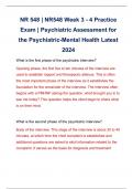 BUNDLE for Nr 548 (Nr548) Exam 1 | Exam 2 | week 2,3,4,5.6.7 & * | Psychiatric Assessment For Psychiatric-Mental Health Nurse Practitioner Practice Exam 1 Graded A+ Latest 2024 