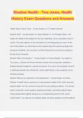 Shadow Health - Tina Jones, Health History Exam Questions and Answers