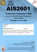 AIS2601 Assignment 3 (COMPLETE ANSWERS) Semester 1 2024  - DUE 14 June 2024 