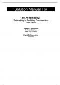 Solution Manual For Estimating in Building Construction, 10th Edition by Steven J. Peterson Frank R. Dagostino 