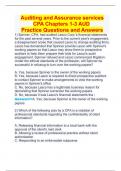 Auditing and Assurance services CPA Chapters 1-3 AUD  Practice Questions and Answers