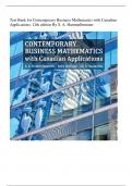 Test Bank for Contemporary Business Mathematics with Canadian  Applications, 12th edition By S. A. Hummelbrunner