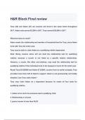 H&R Block Final review QUESTIONS & ANSWERS 2024 ( A+ GRADED 100 % VERIFIED)