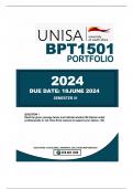 BPT1501 SEMESTER 01 PORTFOLIO 2024 CLOSING DATE: 18JUNE2024 QUESTION 1