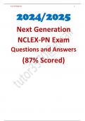 2024/2025 Next Generation NCLEX-PN Exam Questions and Answers (87% Scored) 