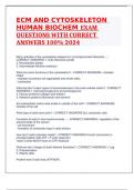 ECM AND CYTOSKELETON HUMAN BIOCHEM EXAM QUESTIONS WITH CORRECT ANSWERS 100% 2024