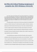 AU PHIL 252 Critical Thinking Assignment 3 complete doc 2024 Athabasca University