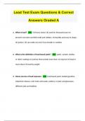 Lead Test Exam Questions & Correct Answers Graded A