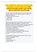 LEIK, MOMETRIX AND ANA REVIEW AND RESOURCE GUIDE BOOK 2024 FNP CERTIFICATION EXAM TEST BANK WITH VERIFIED SOLUTIONS