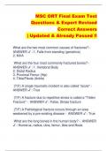 MSC ORT Final Exam Test  Questions & Expert Revised  Correct Answers  | Updated & Already Passed !!