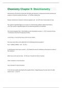 Chemistry Chapter 9: Stoichiometry Questions and Answers Solved 100% Correct!!