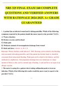 NRS 325 FINAL EXAM 160 COMPLETE QUESTIONS AND VERIFIED ANSWERS WITH RATIONALE 2024