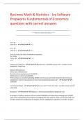 Business Math & Statistics - Ivy Software  Prepworks Fundamentals of Economics questions with correct answers 