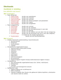 Samenvatting hoofdstuk 1-12 Dierkunde