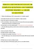 INDIANA LIFE INSURANCE EXAM 2 80 COMPLETE QUESTIONS AND VERIFIED ANSWERS 2024-2025. A