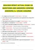 2024 2025 RPSGT ACTUAL EXAM 120 QUESTIONS AND ANSWERS (VERIFIED ANSWERS) A+ GRADE