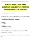 2024 2025 NUR257 FINAL EXAM QUESTIONS AND ANSWERS (VERIFIED ANSWERS) A+ GRADE