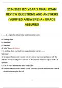 2024 2025 IEC YEAR 3 FINAL EXAM REVIEW QUESTIONS AND ANSWERS (VERIFIED ANSWERS)