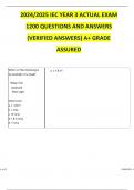 2024 2025 IEC YEAR 3 ACTUAL EXAM 1200 QUESTIONS AND ANSWERS (VERIFIED ANSWERS)