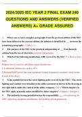 2024 2025 IEC YEAR 2 FINAL EXAM 240 QUESTIONS AND ANSWERS (VERIFIED ANSWERS) A+ GRADE