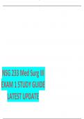 NSG 233 Med Surg III EXAM 1 STUDY GUIDE LATEST UPDATE