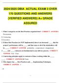 2024 2025 DBIA ACTUAL EXAM 3 OVER 170 QUESTIONS AND ANSWERS (VERIFIED ANSWERS)