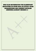 WGU D128 MATHEMATICS FOR ELEMENTARY  EDUCATORS OA EXAM 2024/25 ACTUAL EXAM  200 QUESTIONS AND CORRECT DETAILED  ANSWERS|ALREADY GRADED A+