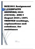 RCE2601 Assignment 2 (COMPLETE ANSWERS) 2024 (767038) - DUE 7 August 2024 1 review Course Research and Critical reason - RCE2601 (RCE2601) Institution University Of South Africa (Unisa)