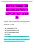 REX-PN Practice Test  Questions & Answer,  100% Correct | Grade  A+ 