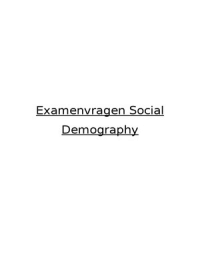 Examenvragen Social Demography