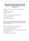 Maryville University Advanced Health Assessment Exam 3 Questions and Answers